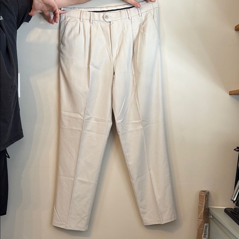 Dockers Cream Dress Pants with Flat Front Design